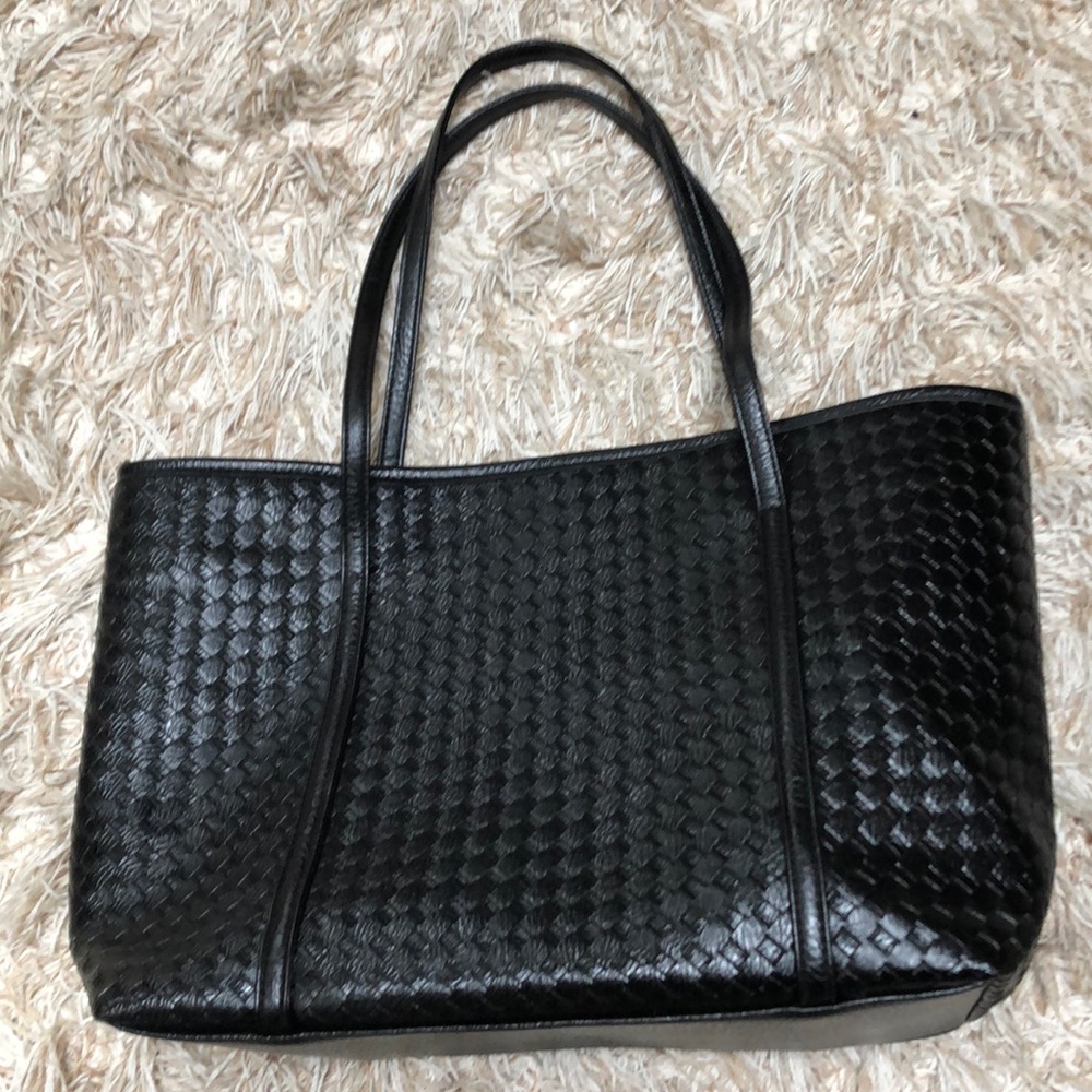 Faux leather tote